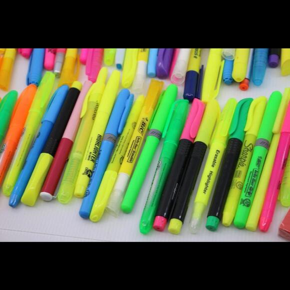 Huge lot Bulk Sharpie Marker stadtler bic Fluorescent YELLOW Highlighter - Picture 7 of 8